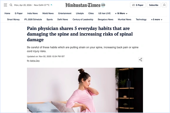 Pain physician shares 5 everyday habits that are damaging the spine and increasing risks of spinal damage